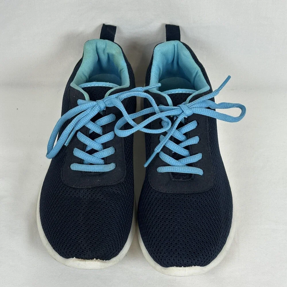 Pro Player Shoes Womens Size 6 Navy Blue Aqua Mesh Athletic Walking Sneakers